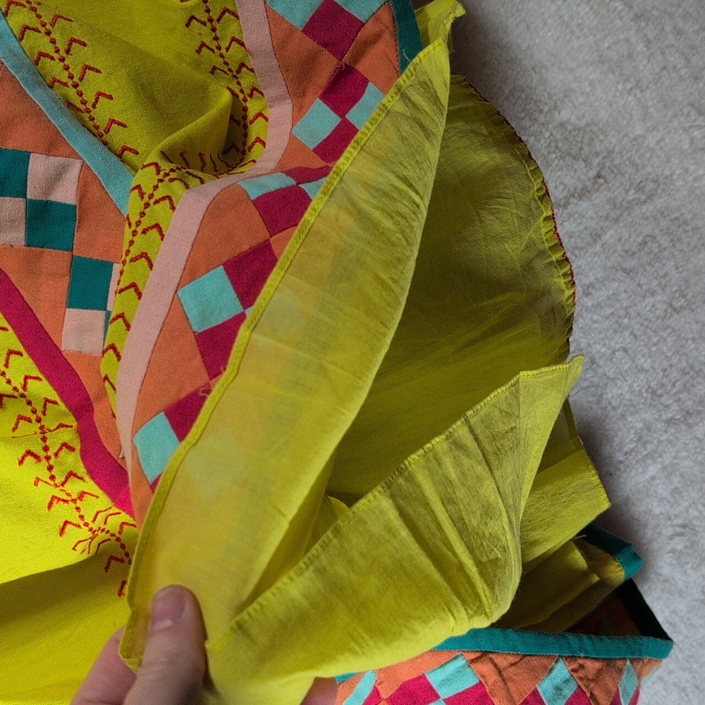 608-Leifsdottir Aztec Colorful Dress in Yellow and Pink - Picture 4 of 9